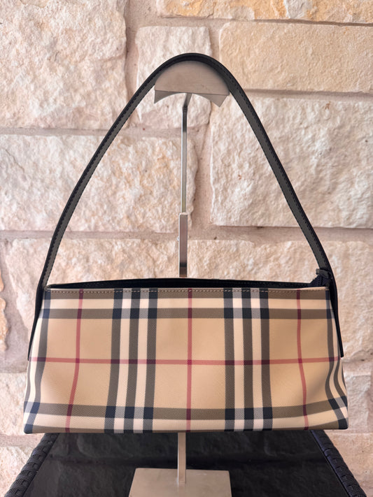 Burberry Nova Check Baguette Shoulder Bag