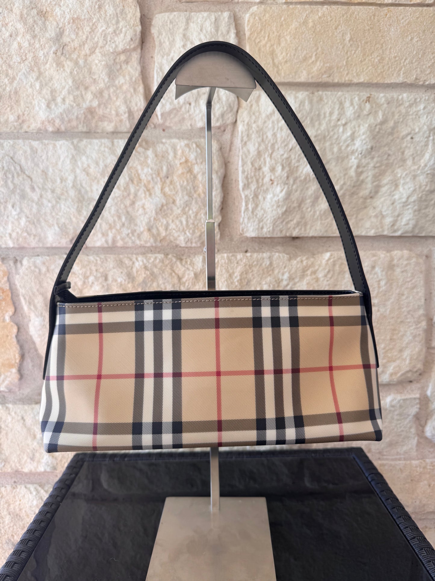 Burberry Nova Check Baguette Shoulder Bag