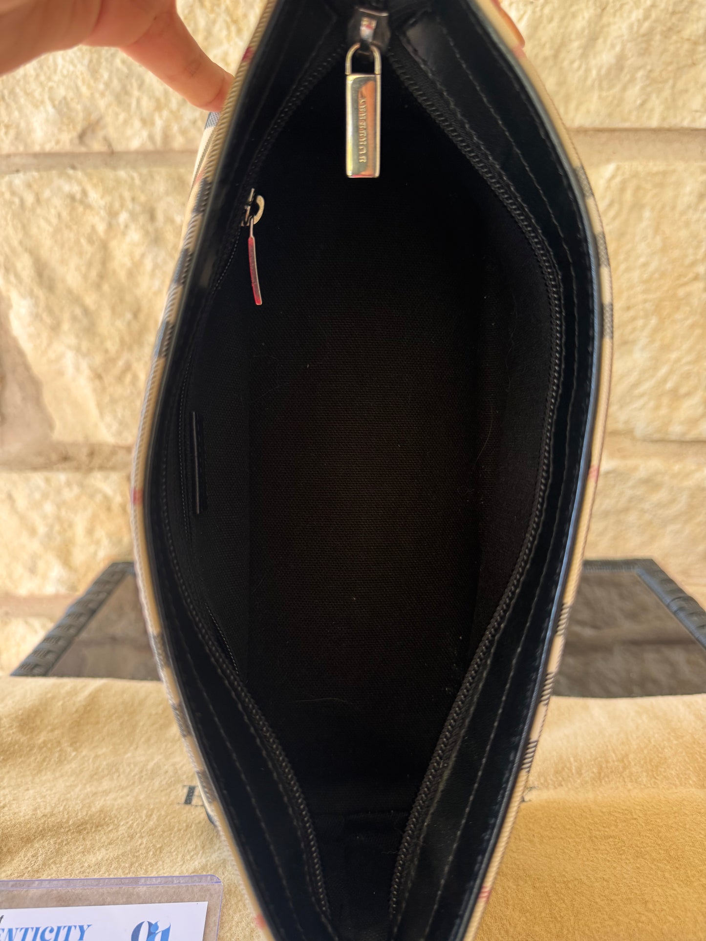 Burberry Nova Check Baguette Shoulder Bag