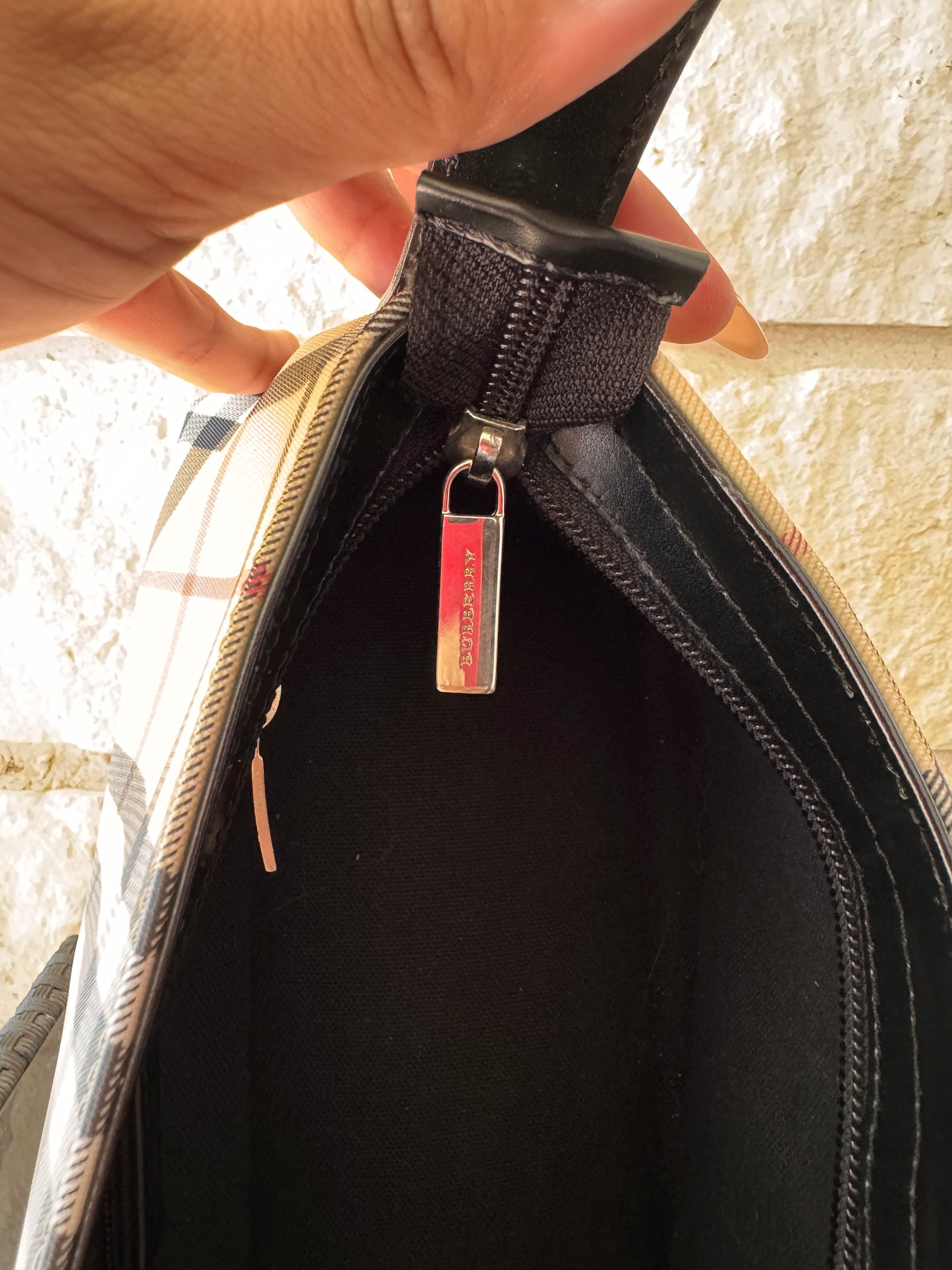 Burberry Nova Check Baguette Shoulder Bag