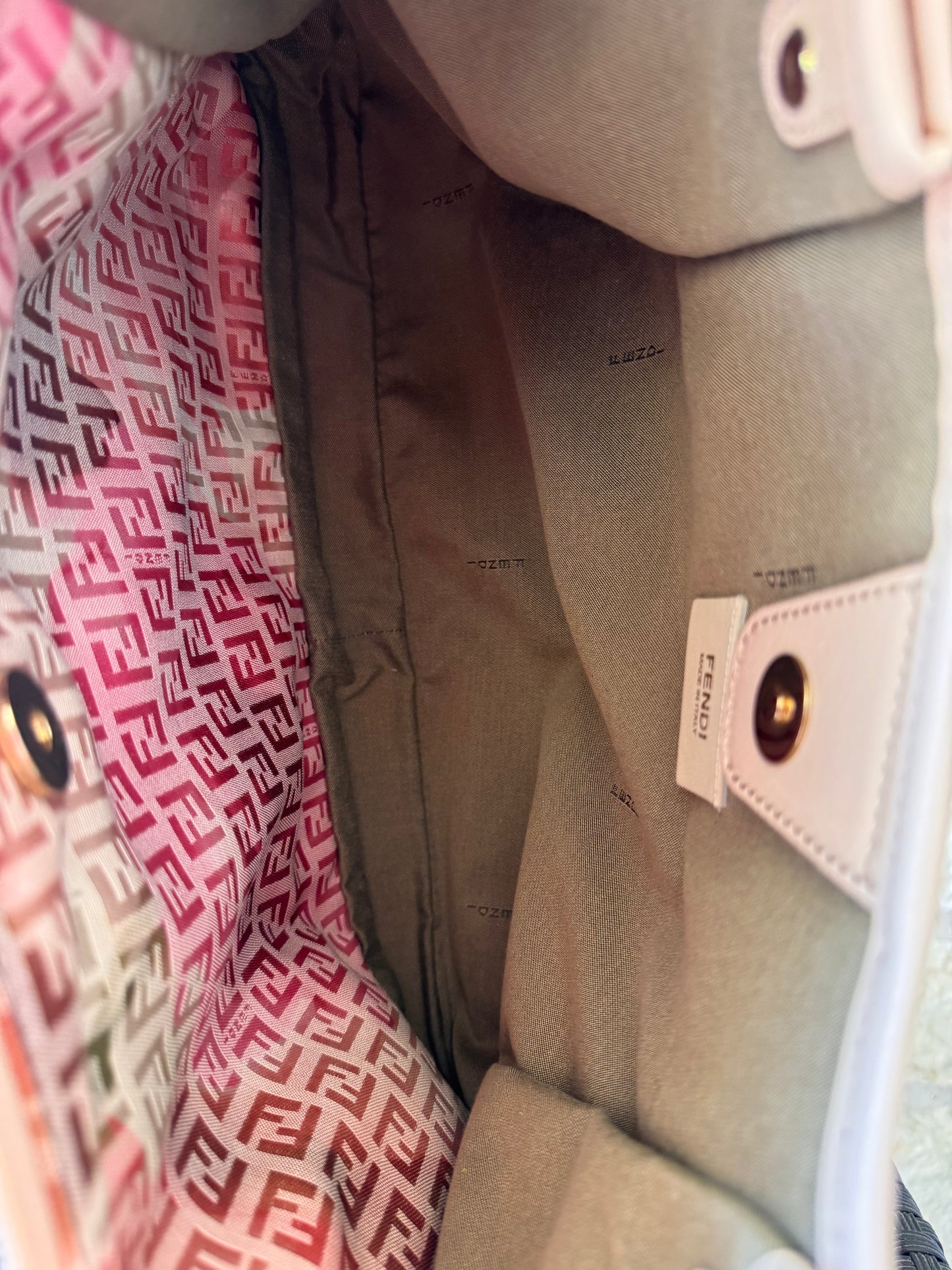 Fendi Pink Floral Print Zucchino Canvas Mama Forever Tote
