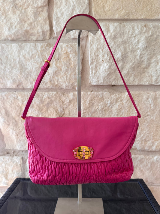 Miu Miu Pink Crystal Nappa