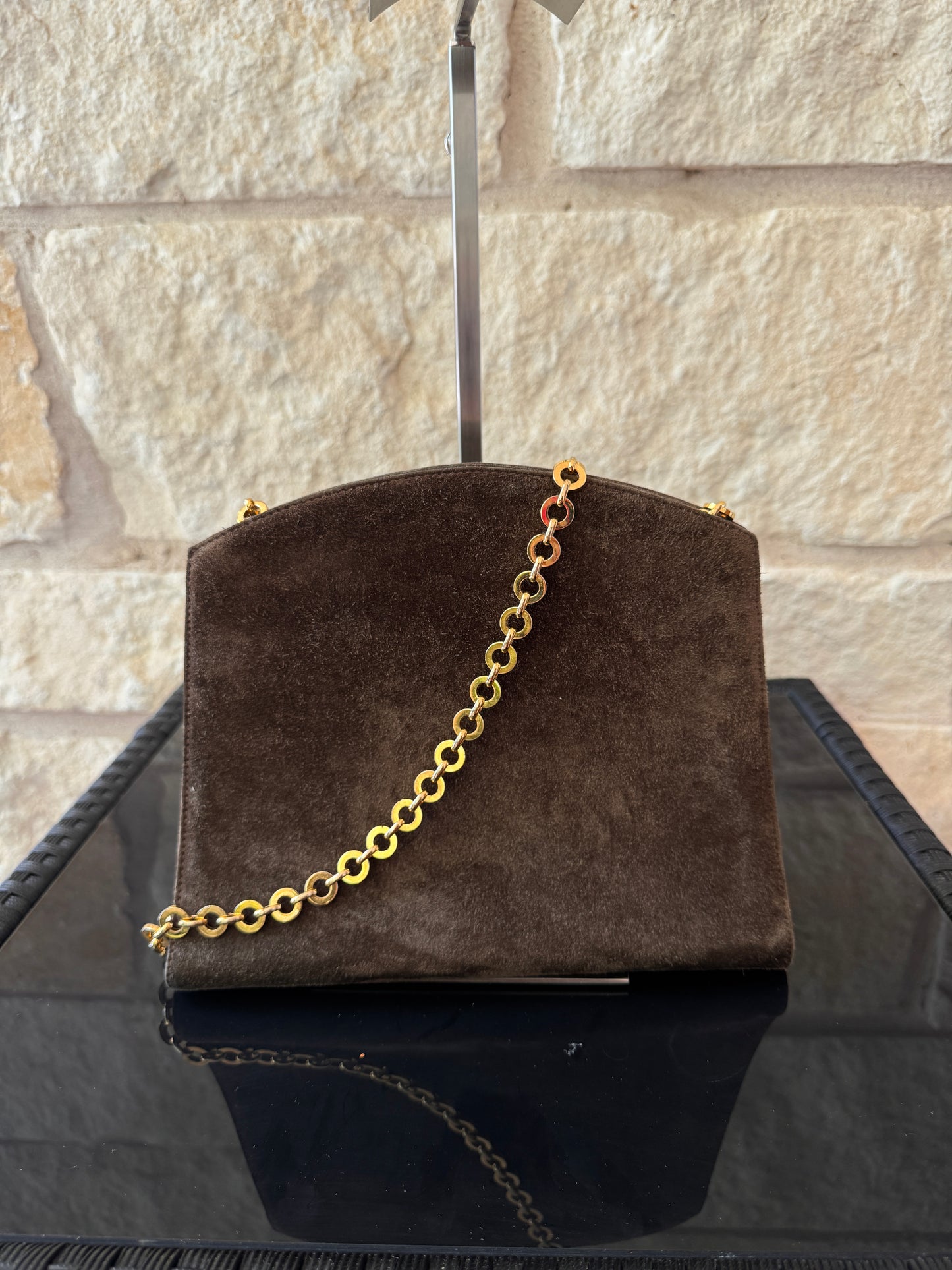 Salvatore Ferragamo Brown Suede Crossbody