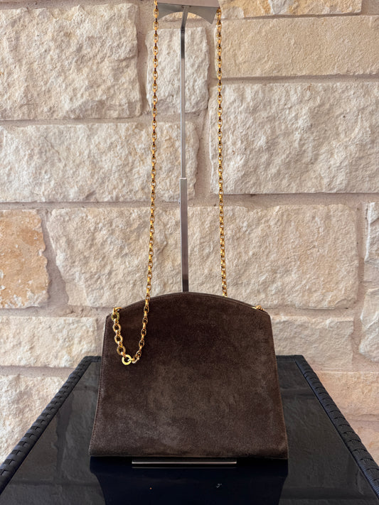 Salvatore Ferragamo Brown Suede Crossbody