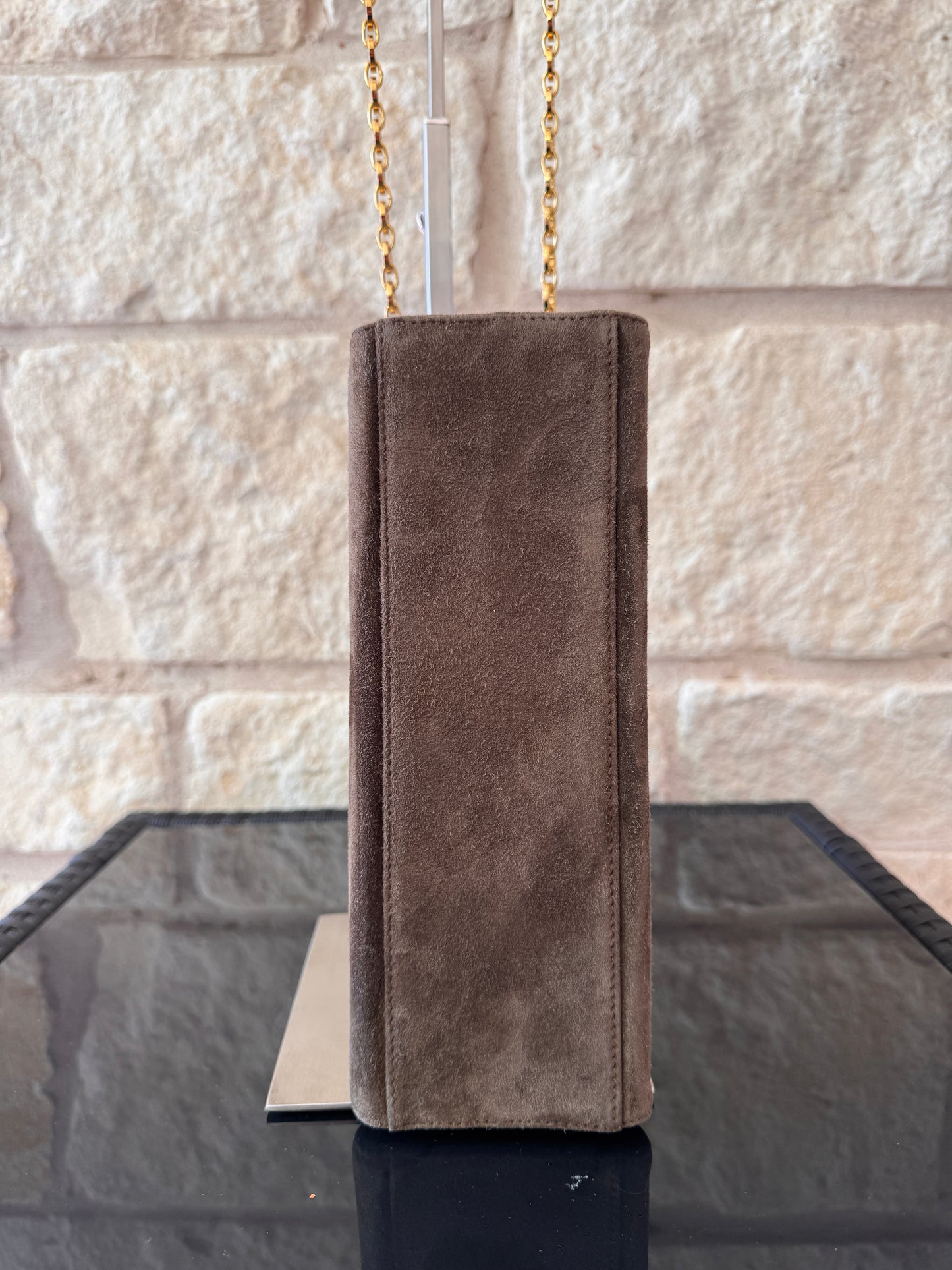 Salvatore Ferragamo Brown Suede Crossbody