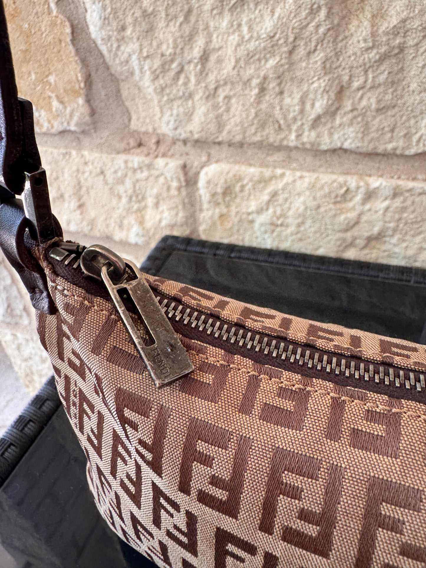 Fendi Zucca Canvas Pochette Crossbody