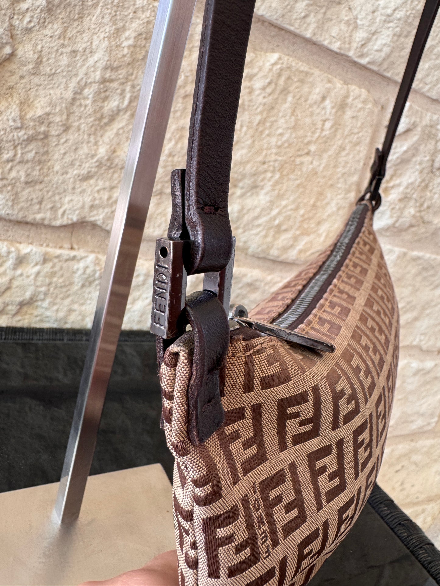 Fendi Zucca Canvas Pochette Crossbody