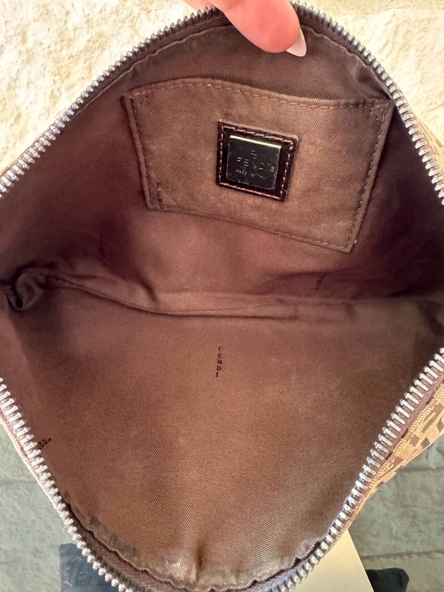 Fendi Zucca Canvas Pochette Crossbody