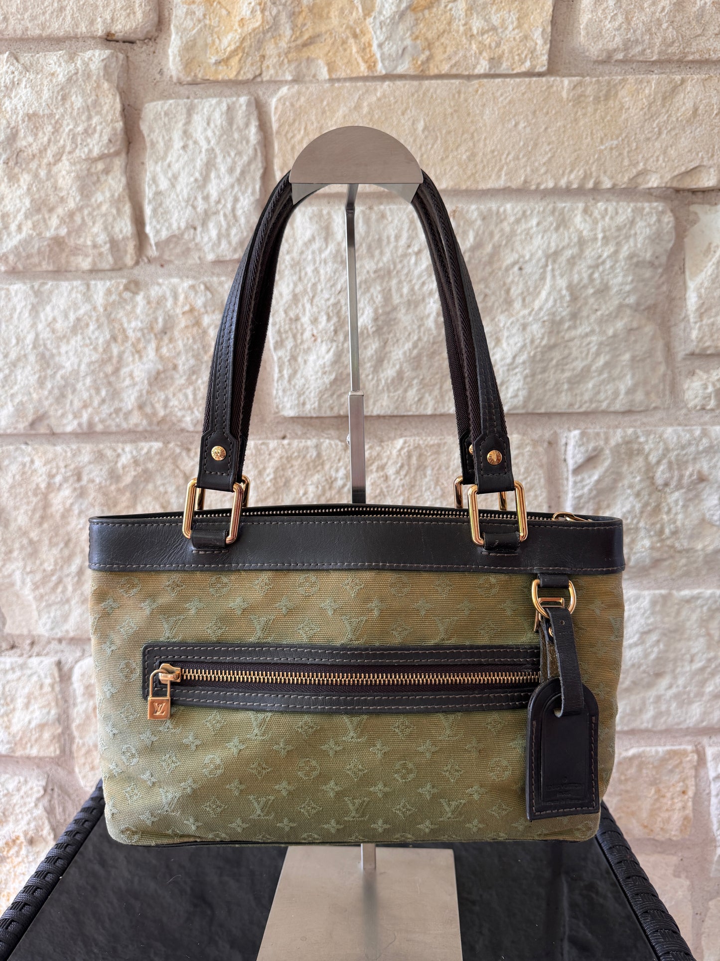 Louis Vuitton Monogram Green Mini Lin Lucille PM