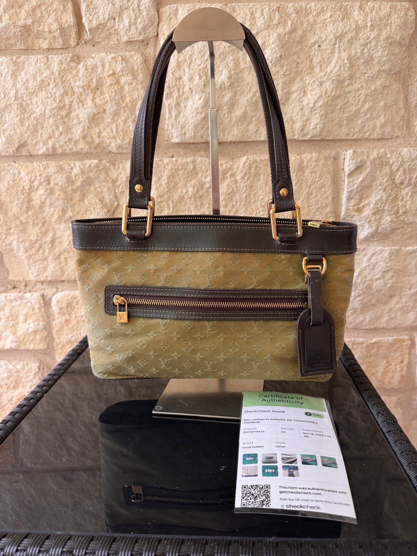 Louis Vuitton Monogram Green Mini Lin Lucille PM