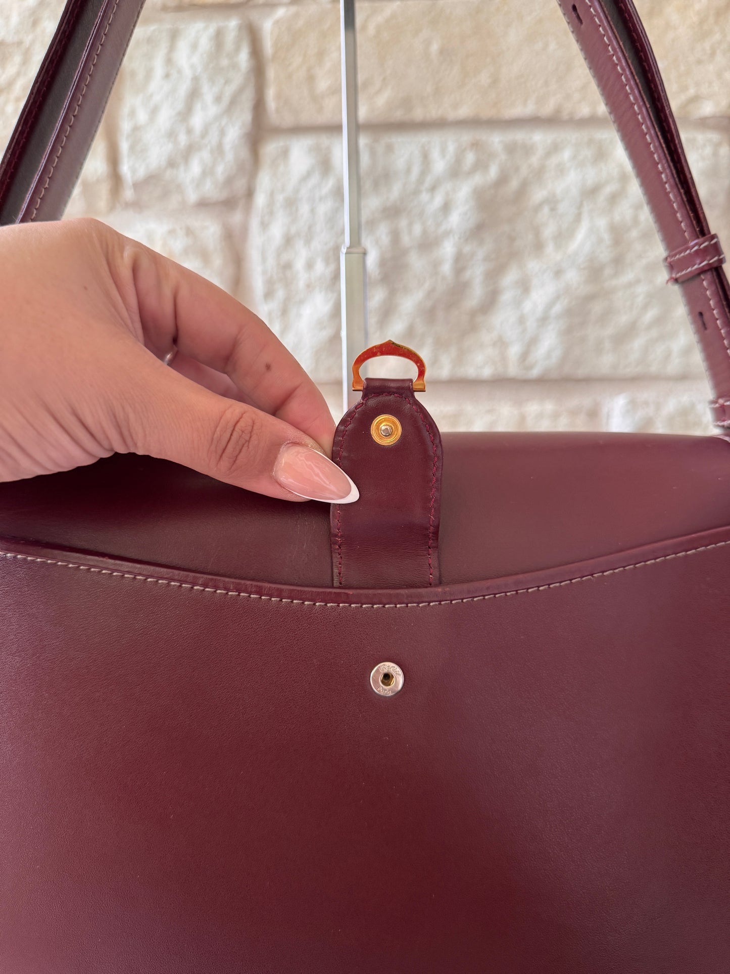 Cartier Must de Cartier Bordeaux Leather Shoulder Bag