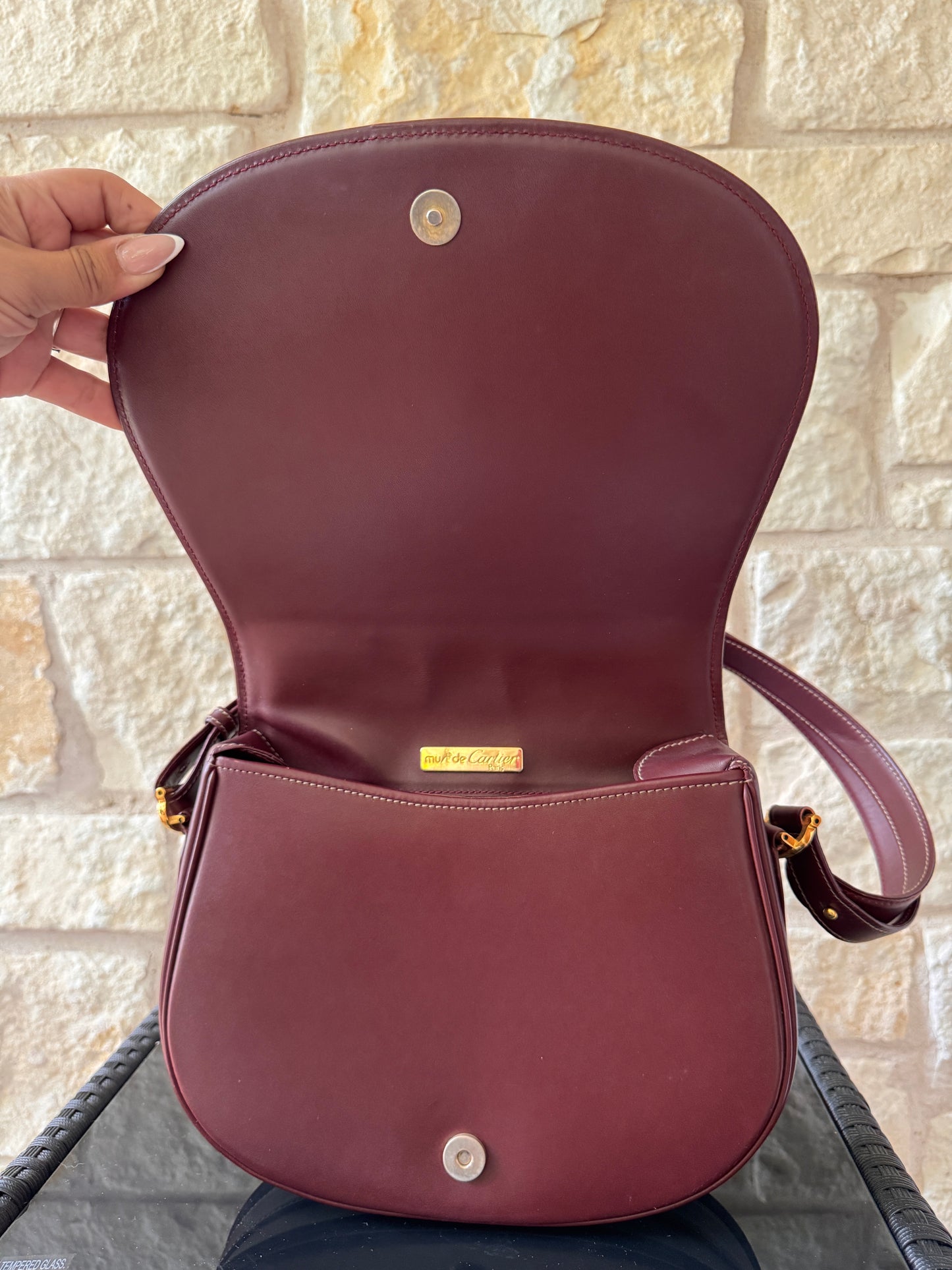 Cartier Must de Cartier Bordeaux Leather Shoulder Bag