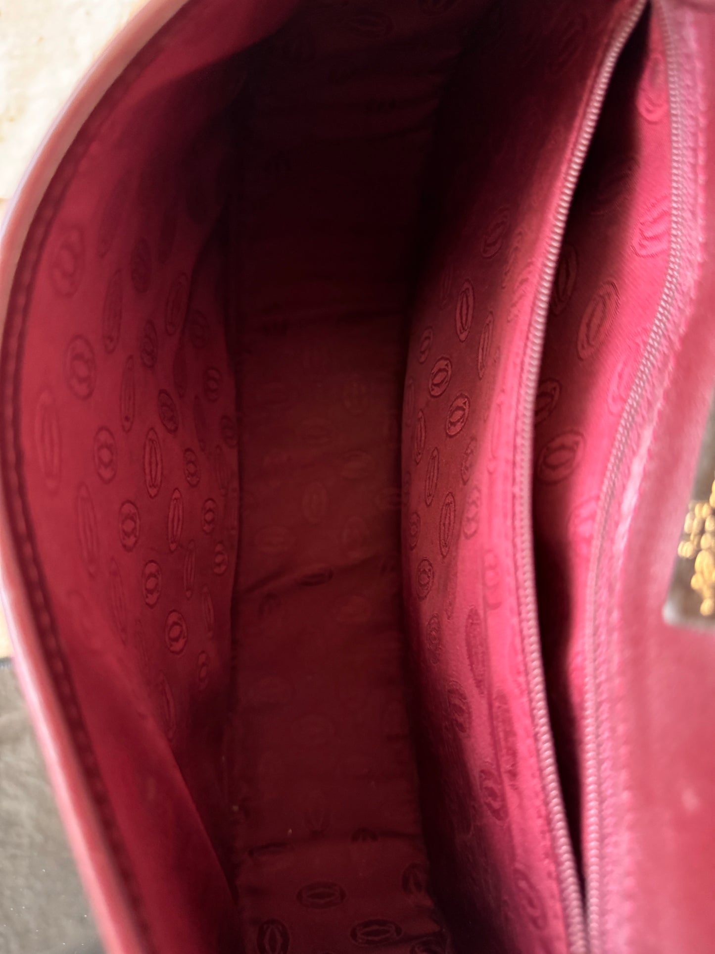 Cartier Must de Cartier Bordeaux Leather Shoulder Bag