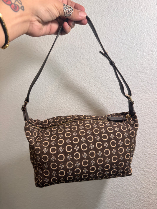 Celine Brown Macadam Canvas Pochette
