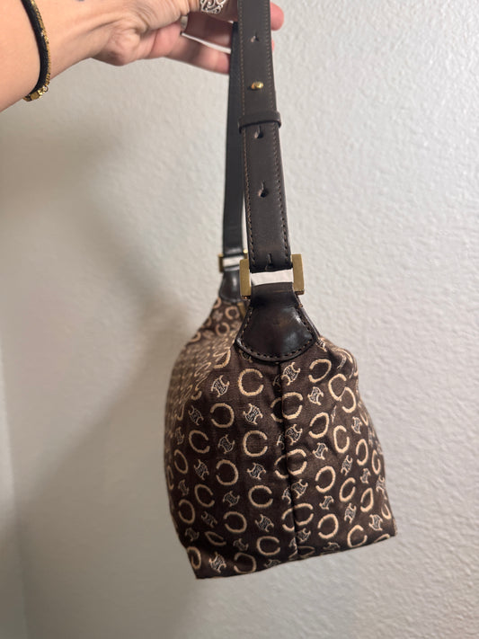 Celine Brown Macadam Canvas Pochette