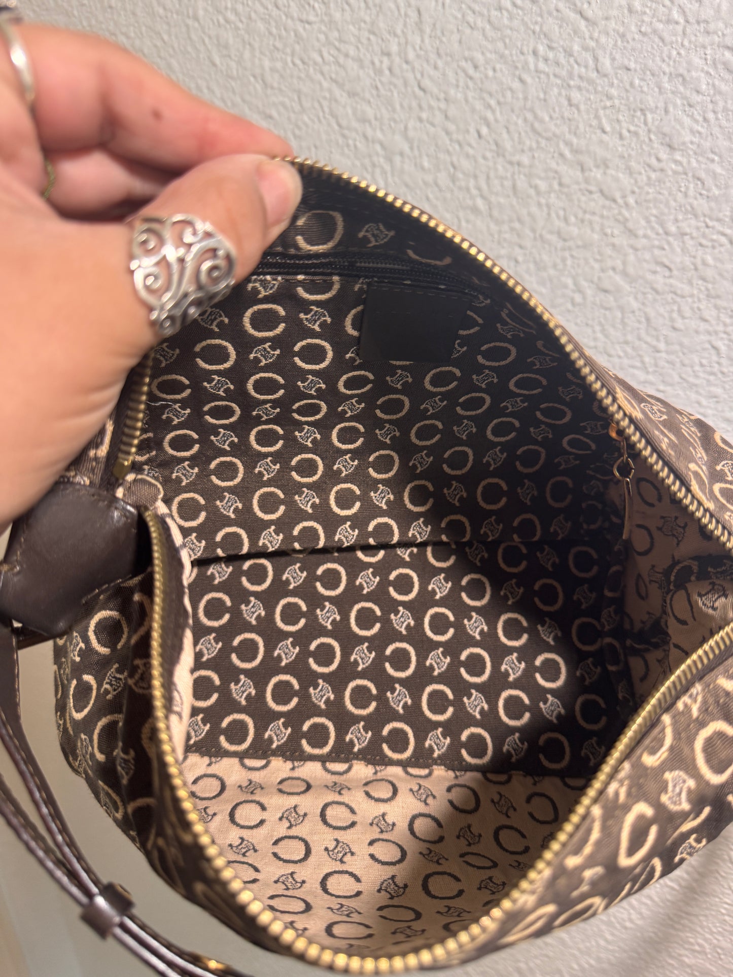 Celine Brown Macadam Canvas Pochette